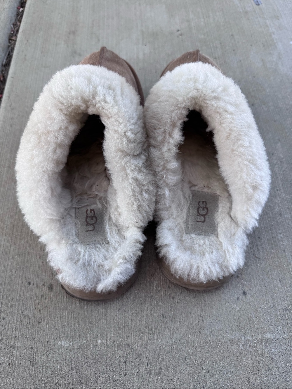 UGG Australia Women's Disquette Platform Suede Slippers Chestnut Sz Approx 6/6.5 - Picture 3 of 8